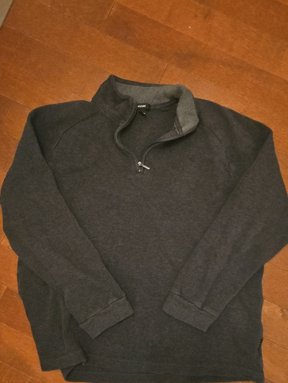 Alfani Men's Charcoal Gray Quarter-Zip Sweater